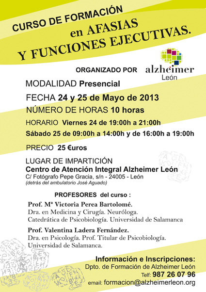 curso afaxias organizado por Alzheimer León