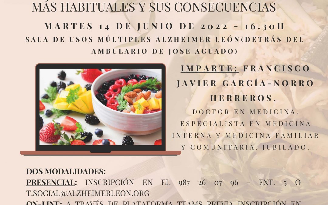 cartel del segundo taller sobre nutrición organizado por Alzheimer León