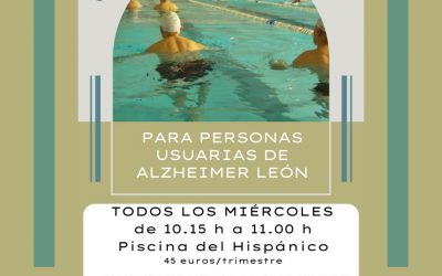 Clases de natación para personas usuarias de los servicios de Alzheimer León
