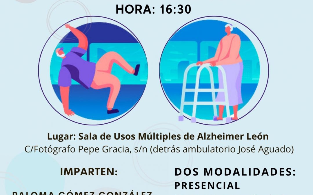 cartel conferencia neuroaula del mes de abril de 2023 Las caídas en las personas mayores. Conocer para actuar.