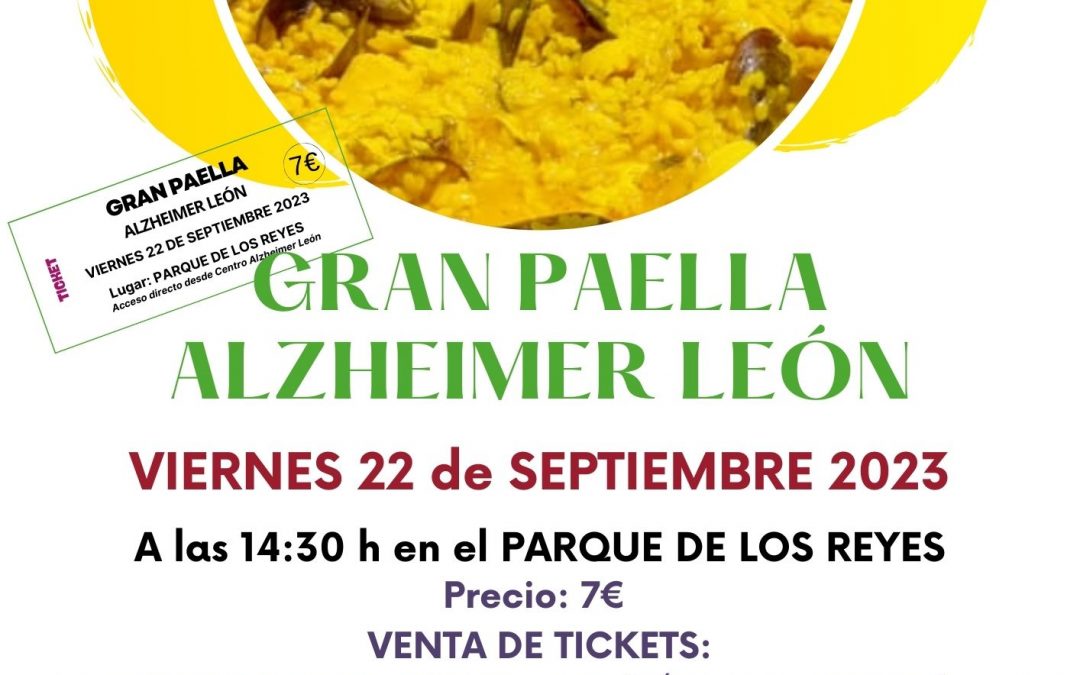 cartel gran paella de Alzheimer León viernes 22 de septiembre de 2023