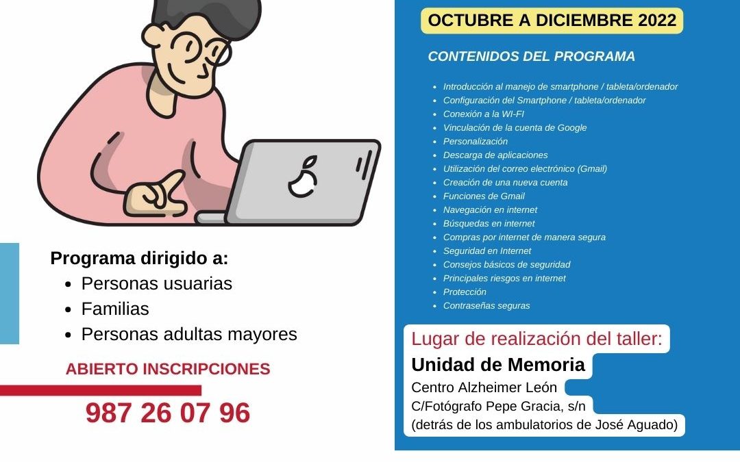Talleres presenciales en León de competencias digitales para adultos mayores
