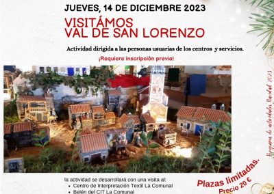 cartel visita Val de San Lorenzo actividad para las personas usuarias de Alzheimer León programa de actividades Navidad 2023