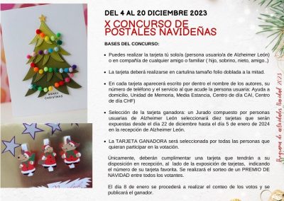 Cartel Bases del Concurso de Postales Navideñas en Alzheimer Léon Navidad 2023