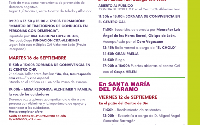 Actos de la Semana del Alzheimer (del 12 al 21 de septiembre)